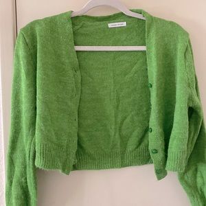NEON GREEN CROPPED CARDIGAN